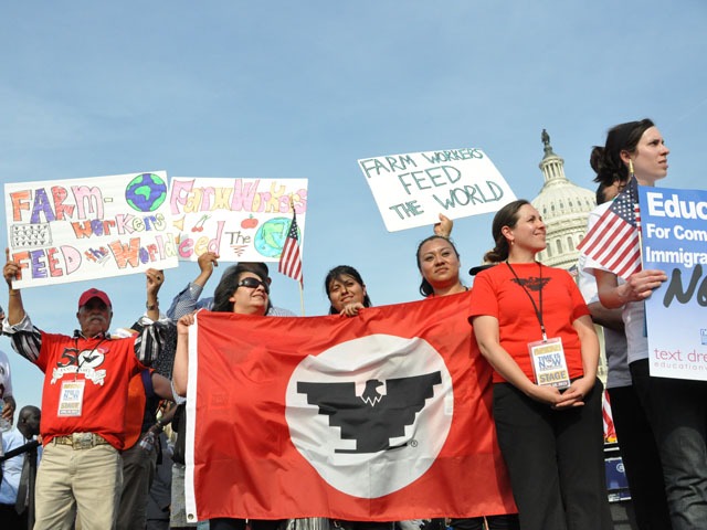 A file photo of a protest led by immigrant farm workers in Washington, D.C. President Barack Obama has taken action via presidential order on the immigrant worker issue. (DTN file photo by Chris Clayton)