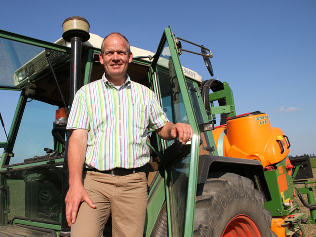 Six generations of farming keeps Bernd Olligs looking for ways to make Daminshof Farm more sustainable near Monheim, Germany. (DTN photo by Pamela Smith)