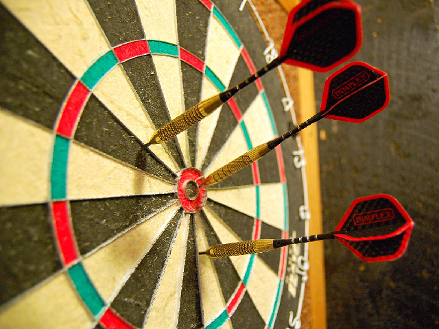 Trading in commodities and stocks is sometimes compared to throwing a dart, but this year&#039;s winners of the Nobel Prize in Economics have a different take on trading. (Public domain photo courtesy of Peter Pan 23)