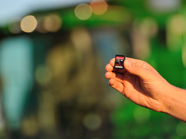 Back up data cards and winterize yield monitor components before putting the combine away for winter. (DTN Photo by Jim Patrico)
