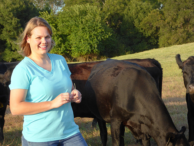 Dakota Fleming&#039;s advocacy work started with a presentation on BQA practices and their importance in keeping consumer demand for beef strong. (DTN/Progressive Farmer photo by Clay Coppedge)