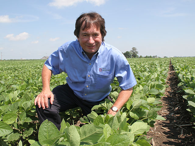 Continuing to urge more production from each soybean acre is Fred Below&#039;s mission. (DTN photo by Pamela Smith) 