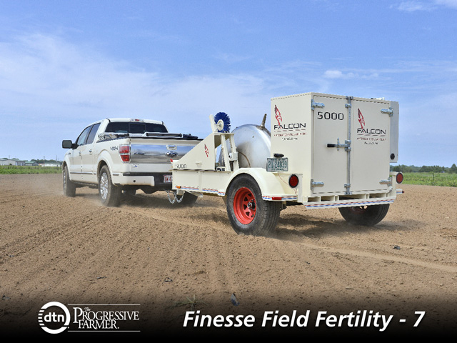 The Falcon 5000 has a hollow stainless steel drum with one or two probes to collect samples. (Progressive Farmer photo courtesy of Falcon Soil Technologies)