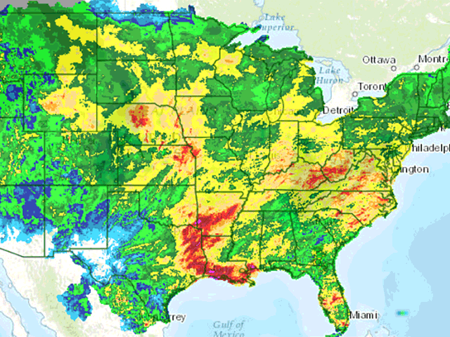 Many locations across the central U.S. had two inches or more precipitation during late April. (NOAA Graphic)