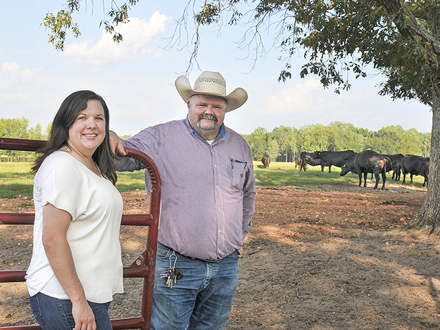 Misty and Jason Edmondson, Auburn University College of Veterinary Medicine, believe bulls are being pushed too hard when it comes to growth. Their program focuses on moderate and well-timed use of supplement. (DTN/Progressive Farmer photo by Becky Mills)