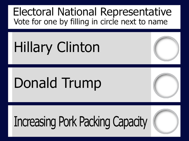 Either candidate for president could fall back on a career in the expanding U.S. pork industry if they lose in the upcoming election, says DTN Livestock Analyst John Harrington. (DTN photo illustration by Nick Scalise) 