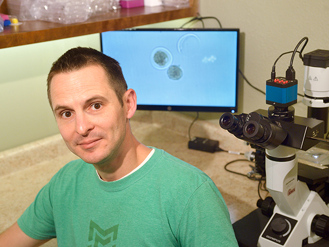 Matt Barten, founder of Embruon, says technology now exists to sample a frozen embryo and genotype it, revealing gender and genetic makeup of an unborn calf. (DTN/Progressive Farmer photo by Jim Patrico)