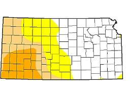 Moderate to severe drought conditions cover more than half of the wheat areas in Kansas. (U.S. Drought Monitor graphic)