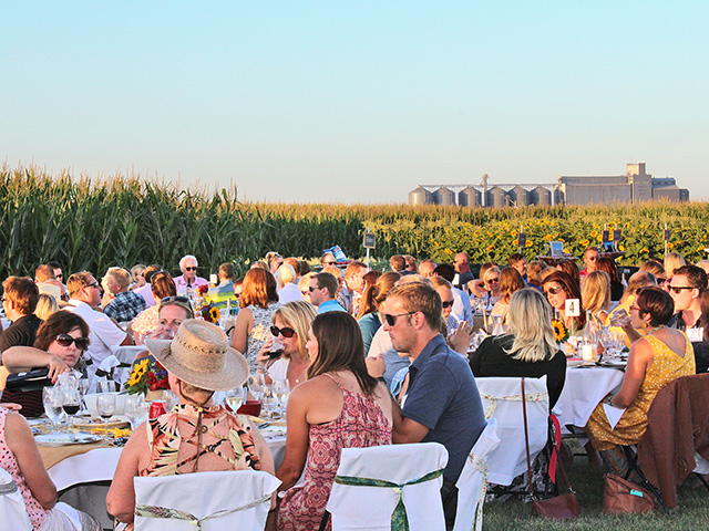An annual dinner at Peterson Farms Seed hosts farmers and non-farmers for an evening of good food and better conversation. (DTN/Progressive Farmer photo by Jessie Topp-Becker)