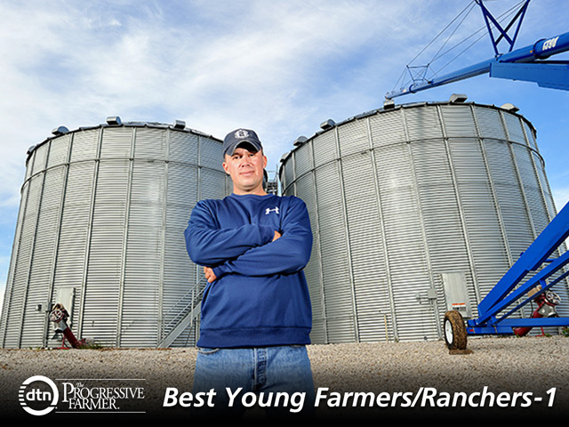Angelo Erickson and his father farm more than 8,000 acres combined. They produce about 1 million bushels of white corn sold to tortilla and snack-food manufacturers in the U.S. and Mexico. (DTN/ The Progressive Farmer image by Jim Patrico) 