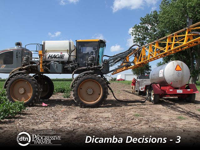 The two new dicamba herbicides have strict tank mix restrictions, including a ban on ammonium salts. Applicators must consult certain websites to verify that additional herbicides or adjuvants are approved, as well. (DTN photo by Pamela Smith)