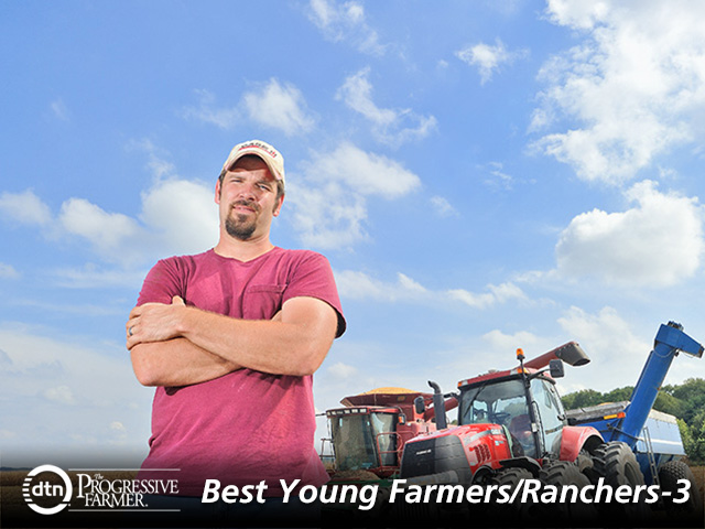 Adam Winkelman is using the soft equipment market to update his machinery. The Case IH Magnum he bought last year has allowed him to expand his custom manure operation. (DTN/Progressive Farmer photo by Jim Patrico)