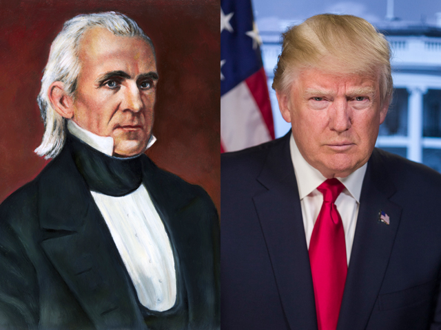 When it comes to contentious U.S. relations with Mexico, Presidents James K. Polk and Donald J. Trump could turn out to be the perfect bookends. (Courtesy photos)