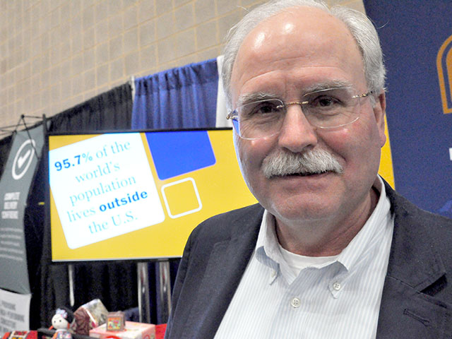 Tom Sleight, president and CEO of the U.S. Grains Council, updated people attending Commodity Classic about the group&#039;s recent work to boost exports. (DTN photo by Chris Clayton) 