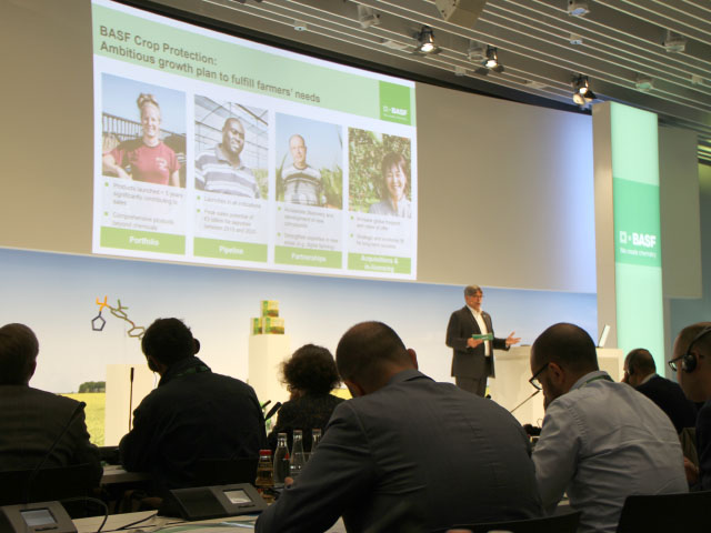 When BASF Crop Protection President Markus Heldt addressed journalists in Germany in 2016, he talked of the company&#039;s ambitious growth plan, but a seed business wasn&#039;t on the table then. (DTN photo by Pamela Smith)