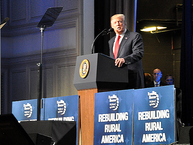 President Donald Trump spoke last year at the 99th American Farm Bureau meeting. He noted then that speaking at the 100th meeting would be better. 
