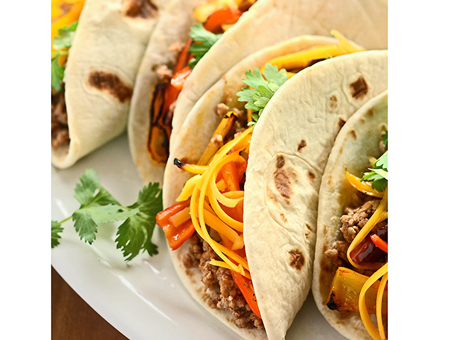 Taco night doesn&#039;t always have to be the same ol&#039; recipe. Jazz up this weeknight standard by substituting lean ground turkey for beef and adding blistered sweet peppers. (DTN/Progressive Farmer image by Rachel Johnson)