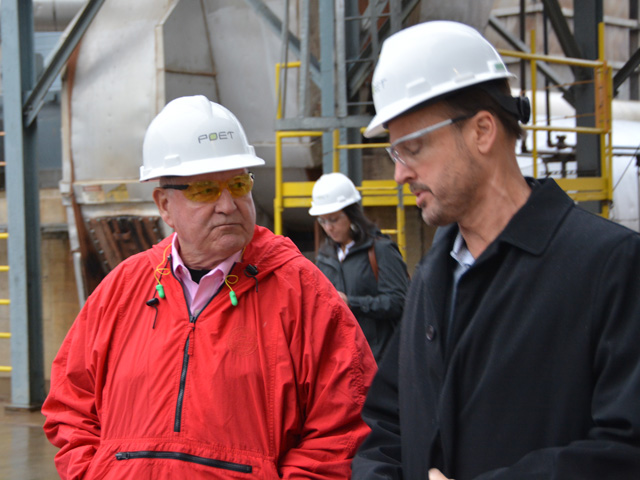 POET Inc. announced it is idling several ethanol plants, including this plant in Chancellor, South Dakota, where POET CEO Jeff Broin and U.S. Secretary of Agriculture Sonny Perdue took part in an ethanol roundtable in October 2018. (DTN file photo by Chris Clayton) 