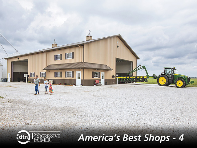 Before you build a shop, measure the footprint of your equipment so the pieces that are to be stored inside will all fit within the space. Build a large staging area to expand the usefulness of the shop. (DTN/The Progressive Farmer photo by Morton Buildings)