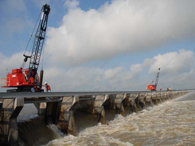 Bonnet Carre Spillway, located in St. Charles Parish, Louisiana. (Photo by U.S. Army Corps of Engineers)
