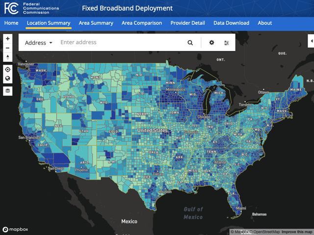 This map from the FCC shows nearly the entire country has at least one internet provider offering broadband access and most places have multiple providers. Yet nearly 30% of farmers don&#039;t have rural broadband, according to a USDA survey. Several groups claim FCC uses flawed data and analysis in making its claims. (Screenshot of FCC website)
