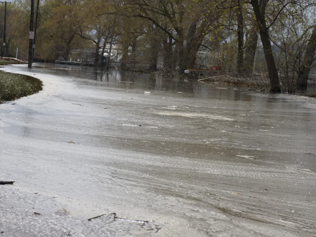 The Mississippi River is out of its banks, like in Guttenberg, Iowa, to an extent that has not been seen since 1993. (Photo courtesy of Ken Root)