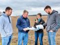 BASF Innovation Specialist Melanie Burk recommends that Mike Lawyer and the Robinson brothers, Ryan and Nick, test several production practices to boost 2019 soybean yields, Image by Dave Charrlin