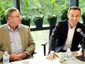 Once competitors, Brett Begemann (left) and Liam Condon are now coworkers with Bayerâ€™s acquisition of Monsanto, Image by Gregg Hillyer