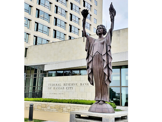 Many attending the Federal Reserve Bank of Kansas Cityâ€™s annual agricultural symposium found the confluence of trade disputes and higher interest rates concerning for farmers and especially farmland values, Image by Katie Dehlinger  