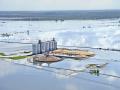 The Gavilon Grain elevator, in Rockport, Missouri, was entirely cut off by floodwaters for weeks. The grain stored outside likely was ruined, Image by Jim Patrico