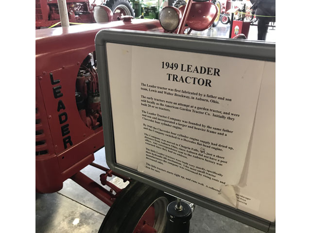 A 1949 Leader Tractor on display at the Auto and Farm Museum located in Branson, Missouri. The Leader Company only produced tractors for a few years in the mid- to late-1940s. (DTN photo by Russ Quinn)