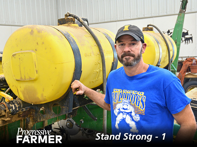 Neal Wikner, Farmersburg, Iowa, uses a custom blend of starter fertilizer to help seedlings thrive. (DTN/Progressive Farmer photo by Matthew Wilde)