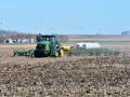 A farmer near Britt, Iowa, injects anhydrous ammonia this spring before planting corn. (Progressive Farmer image by Matthew Wilde)