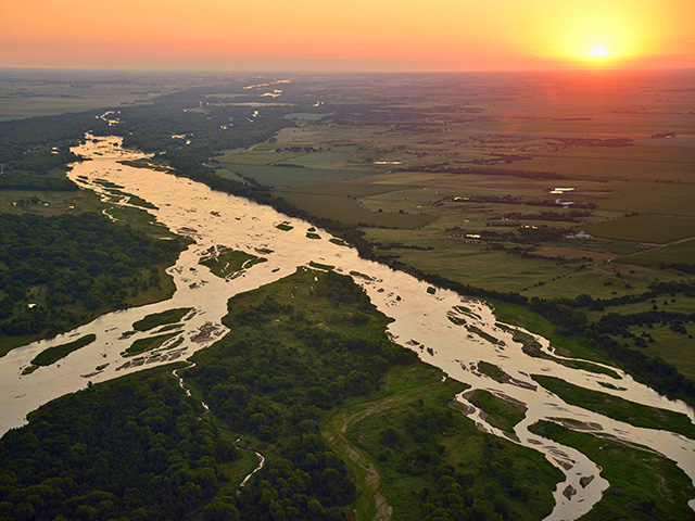The Platte River is wide and shallow. The Valley it created is a natural highway. (DTN/Progressive Farmer photo by Jim Patrico)
