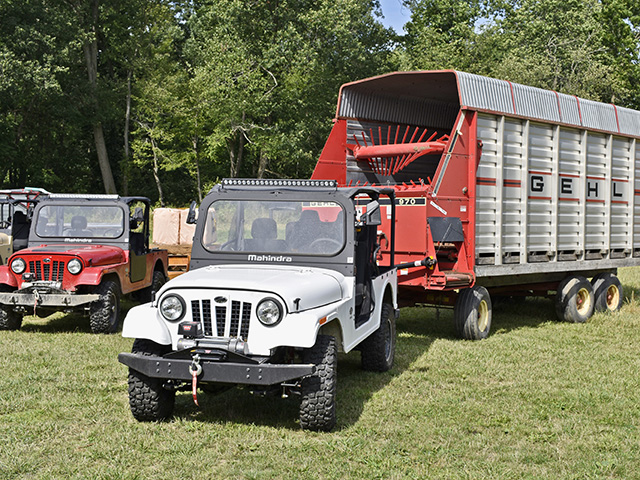 The Roxor can tow up to 3,490 pounds, making it a good fit for hauling this trailer used at Top Hops Farm in Goodrich, Michigan. (Progressive Farmer image by Chris Hill)