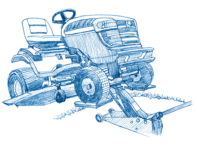 Mower lift support system (Progressive Farmer image by Ralph A. Mark Jr.)