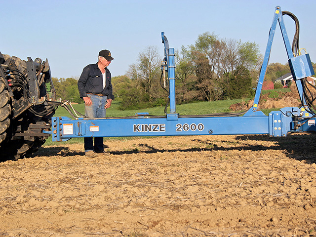 LEVEL IT. Adjust the planter tongue and drawbar to level or slightly higher in front to keep parallel linkages and closing wheels operating most efficiently. (Progressive Farmer image by Dan Crummett)
