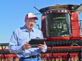 Tom Oswald of Cleghorn, Iowa, can pull up field and yield maps anytime on his iPad to help make management decisions. (Progressive Farmer image by Matthew Wilde)