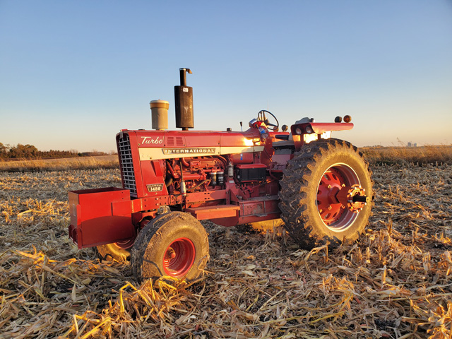 James Piotter of Sleepy Eye, Minnesota, owns this International 1456 tractor. The tractor is currently getting a restored factory cab installed, which was on it at one time. (Photo courtesy of James Piotter)