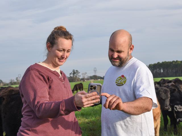 Sister-brother duo Paige Smart and Ryan Kennedy still contract-finish cattle on forages, as well as for their farm market. (DTN/Progressive Farmer photo by Becky Mills)