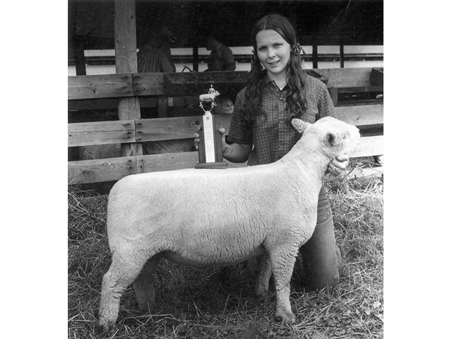 The 1972 first place 4-H trophy for sheep showmanship from the Macoupin County (Illinois) Fair went to Pamela Cole (Smith) and she still keeps it on her office desk. (Photo courtesy of Macoupin County Extension)
