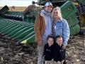 The 2025 dryland spring wheat yield contest win goes to North Dakota grower Nick Pfaff, pictured here with his wife, Ashley, and sons, Crew and Nash. (Photo by Ruan Van Rooyen)