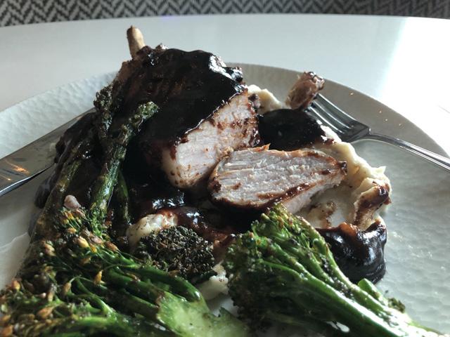 People are wondering when and how California&#039;s Proposition 12 policy will affect pork availability and prices in the state, such as this pork chop served recently in a southern California restaurant. (DTN photo by Elaine Shein)