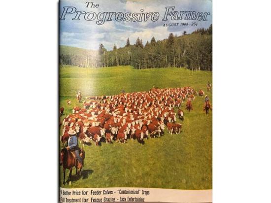 The cover of the August 1965 Progressive Farmer features Hereford cows on pasture. A story in the magazine celebrated the eradication of New World screwworm in the U.S. (DTN/Progressive Farmer photo)