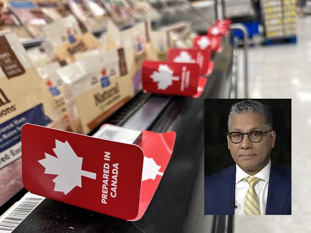 Canadian shoppers see more products labeled as made or produced in Canada since trade disputes began flaring up earlier this year. Manitoba&#039;s new trade envoy said he is focused on highlighting the agricultural positives of the USMCA deal. (DTN/Progressive Farmer photo by Chris Clayton; Richard Madan photo courtesy of CBC)