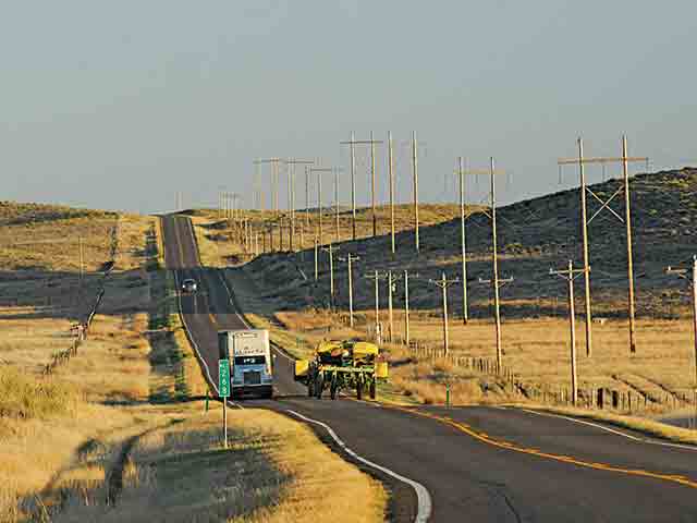 Safety is a shared responsibility between farm equipment and vehicle operators on rural roads. (DTN file photo)