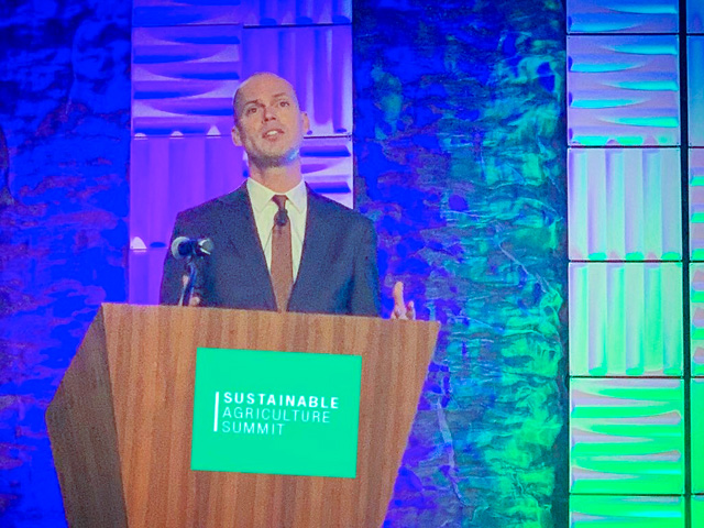 Rod Snyder, speaking at the Sustainable Agriculture Summit in 2019, said he leaves Field to Market with mixed emotions after seven years leading the group. Agricultural groups on Thursday praised his selection as EPA's new agricultural adviser. (Image from Field to Market) 