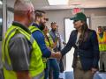 U.S. Secretary of Agriculture Brooke Rollins visits the construction site of the New World screwworm production facility at the Moore Air Base in South Texas. (Photo courtesy of USDA)
