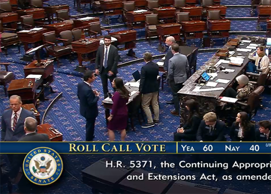 The U.S. Senate voted Monday to pass a funding bill that would end the current partial government shutdown. The bill would fund USDA through next September, including most of the 2018 farm bill provisions. The bill would end the longest government shutdown in history. (Screen capture of vote)