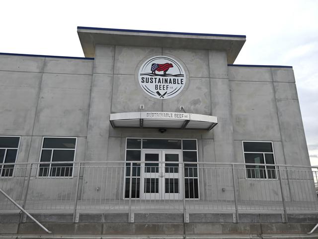 A ribbon-cutting at the Sustainable Beef packing plant in North Platte, Nebraska, marked the planned May 2025 opening of the facility. (DTN/Progressive Farmer photo by Jennifer Carrico)